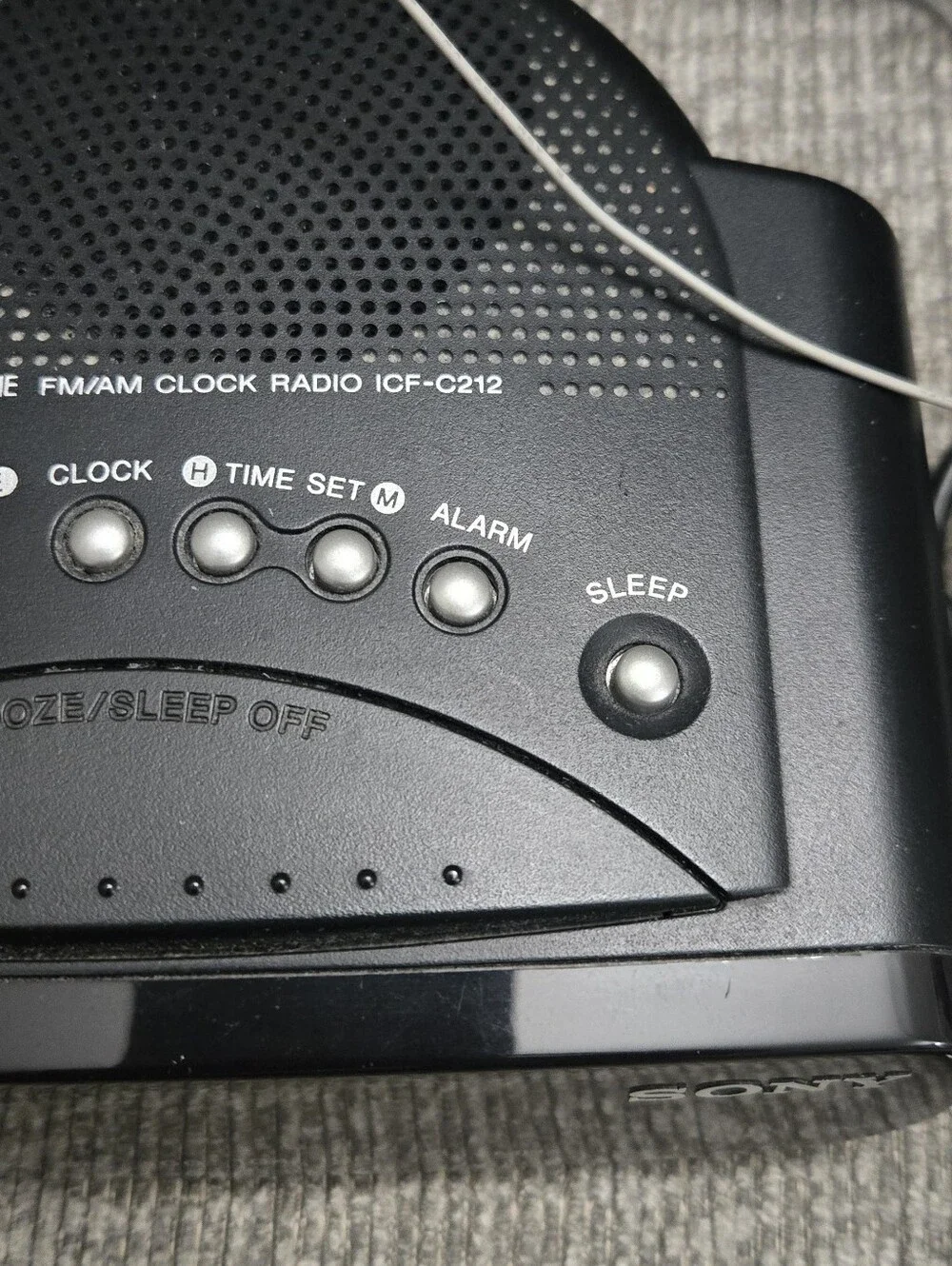 Sony Icf-C212 Dream Machine FM/AM Green LED Black Alarm Clock Radio